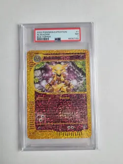2002 Pokemon Alakazam Oversized Box Topper PSA 7 NM Reverse Holo Expedition #1 - Image 2
