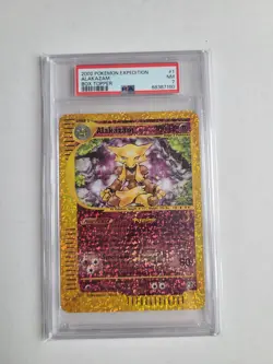 2002 Pokemon Alakazam Oversized Box Topper PSA 7 NM Reverse Holo Expedition #1 - Image 3
