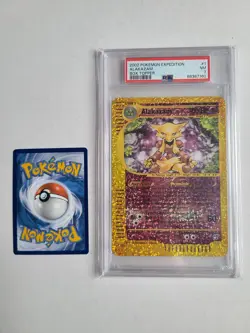 2002 Pokemon Alakazam Oversized Box Topper PSA 7 NM Reverse Holo Expedition #1 - Image 4