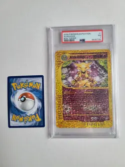 2002 Pokemon Alakazam Oversized Box Topper PSA 7 NM Reverse Holo Expedition #1 - Image 5