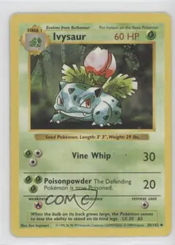 Ivysaur Shadowless Pokemon Base Set #30 1999 - Image 1