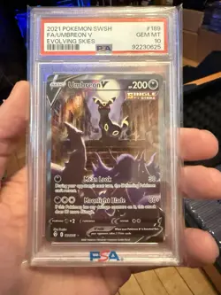 2021 POKEMON SWORD & SHIELD EVOLVING SKIES #189 FULL ART/UMBREON V PSA 10 - Image 1