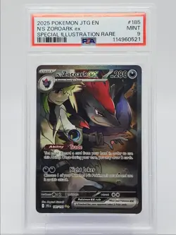 ZOROARK EX 2025 POKEMON JOURNEY SPECIAL ILLUSTRATION RARE 185/159 PSA 9 Q0004 - Image 1