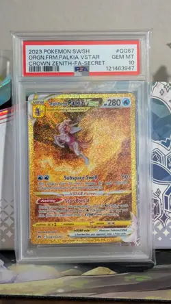 Pokemon Origin Forme Palkia VSTAR Crown Zenith Secret Rare Full Art #GG67 PSA 10 - Image 1