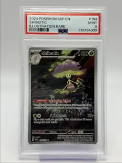 SHIINOTIC 2024 POKEMON SURGING SPARKS ILLUSTRATION RARE 194/191 PSA Q0004 - Image 1