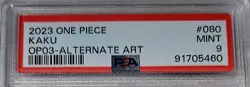 2023 KAKU OP03-080 SR Alt Art One Piece TCG Pillars Of Strength ENGLISH PSA 9 - Image 3