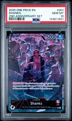 One Piece CCG Shanks 2nd Anniversary Set OP09-001 PSA 10 Gem Mint - Image 1
