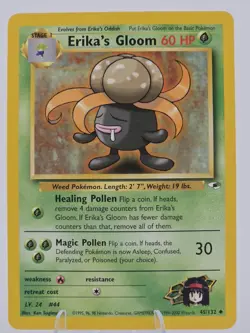 Erika's Gloom Vintage Pokemon Gym Heroes TCG Card 45/132 LP - Image 1