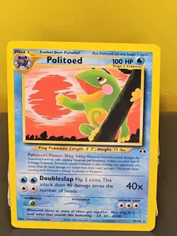 Politoed 27/75 Neo Discovery Non-Holo Pokemon Card with Light Play - Image 1