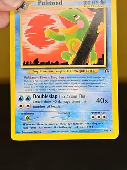Politoed 27/75 Neo Discovery Non-Holo Pokemon Card with Light Play - Image 4