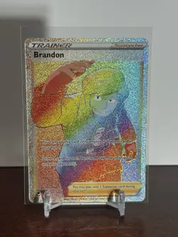 Brandon Secret 203/195SWSH12 Sword & Shield Silver Tempest Holo Rainbow Card - Image 1