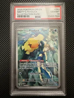 Misty's Psyduck Holo Illustration Rare Card 193/182 Sv10: Destined Rivals PSA10 - Image 1