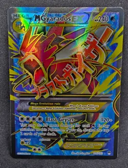 Pokemon M Gyarados EX TCG Full Art Shiny Holo Card 115/122 Breakpoint NM-/EXC - Image 1