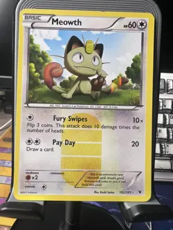 Pokemon TCG vintage/mid-era Meowth 102/101 Noble Victories Holo NM-/LP+ - Image 1