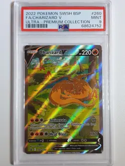 2022 Pokemon Charizard V SWSH260 Full Art Ultra Premium Collection - PSA 9 - Image 1