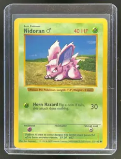 1999 Pokemon Shadowless NidoranU #55/102 - Image 1