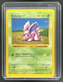 1999 Pokemon Shadowless NidoranU #55/102 - Image 1