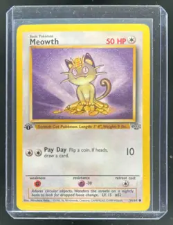 1999 Pokemon Jungle 1st Edition Meowth #56/64 - Image 1
