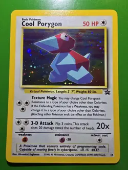 2000 POKEMON TCG WOTC BLACK STAR PROMO 15 COOL PORYGON HOLO NEAR MINT - Image 1