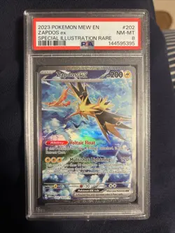 Pokemon 151 Zapdos EX Sir #202 PSA 8 - Image 1