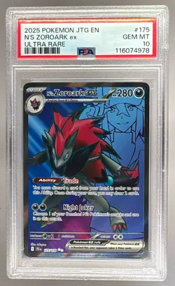 116074978 N's Zoroark ex 2025 Pokemon Journey Together #175/159 PSA 10 - Image 1