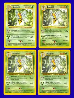LOT of (4) 1999 Pokemon Game Base Set Beedrill 17/102 - RARE - Mint to Gem Mint - Image 1