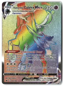 Shadow Rider Calyrex VMAX ⭐ 204/198 Holo Rare Rainbow Chilling Reign Pokemon NM - Image 1