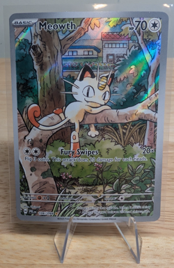 Meowth 106/094 Illustration Rare Pokemon Phantasmal Flames LP - Image 1