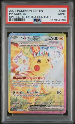 PSA 9 Pokemon Pikachu ex 238/191 Surging Sparks Special Illustration Rare Holo . - Image 1