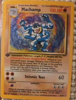 Pokemon TCG Machamp Holo Rare 1st Edition Base Set - Image 1