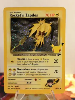Pokemon TCG - Rocket's Zapdos 15/132 Celebrations: Classic Collection Holo - Image 1