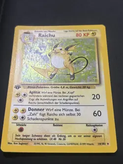 Pokemon TCG Raichu Base Set 14/102 Holo Rare 1st Edition GERMAN - Lightly Played - Image 2