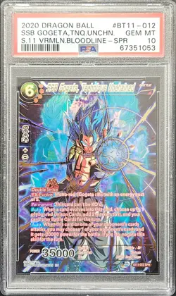 SSB Gogeta Technique Unchained BT11-012 SPR Dragon Ball Super Card PSA 10 - Image 1