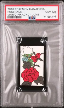 Roserade PSA 10 2016 Pokemon Hanafuda Mario Pikachu June Japanese Card Gem - Image 1