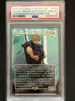 2025 MTG Final Fantasy #0520 Cloud, Midgar Mercenary Surge Foil PSA 10 - Image 1