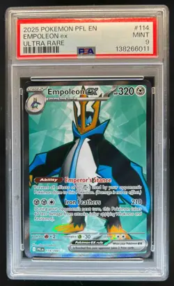 2025 Pokemon Phantasmal Flames Empoleon ex Ultra Rare #114/094 PSA 9 - Image 1