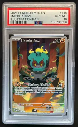 2025 Pokemon Mega Evolution Marshadow Illustration Rare #146/132 PSA 10 - Image 1