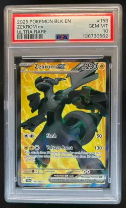 2025 Pokemon Black Bolt Zekrom ex Ultra Rare #158/086 PSA 10 - Image 1