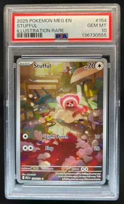 2025 Pokemon Mega Evolution Stufful Illustration Rare #154/132 PSA 10 - Image 1