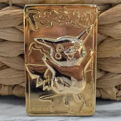 1999 Pokemon Burger King Pikachu Gold Plated Metal Card - Image 2