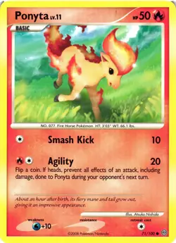 Pokemon TCG Stormfront Ponyta LV.11 71/100 Basic Common LP - Image 1