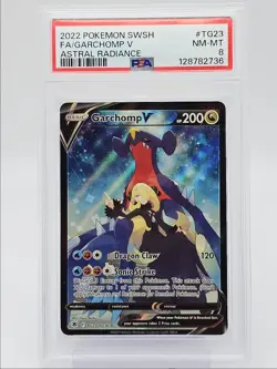 GARCHOMP V 2022 POKEMON ASTRAL RADIANCE TRAINER GALLERY S TG23/TG30 PSA 8 Q0004 - Image 1