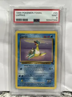 1999 Pokemon Fossil Lapras 25/62 Regular PSA MINT 9 - Image 1