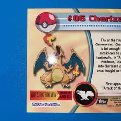 Topps 2000 Pokemon Charizard #06 Holo Foil Flames Embossed Rare - Image 5
