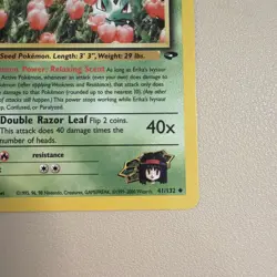 Pokemon TCG Gym Challenge Erika's Ivysaur Card 41/132 Unlimited Uncommon LP+ - Image 3