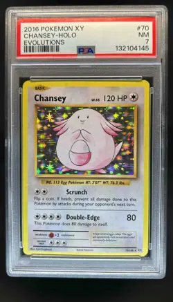 2016 Pokemon XY Evolutions Chansey Holo #70/108 PSA 7 - Image 1