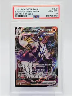 RAPID STRIKE URSHIFU VMAX 2021 POKEMON BATTLE STYLES RARE 088/163 PSA 10 Q0004 - Image 1
