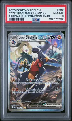132327192 Cynthia's Garchomp ex 2025 Pokemon SV Destined Rivals #232 PSA 8 - Image 1