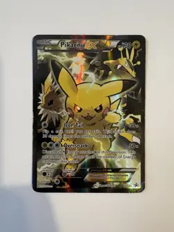 Pikachu EX XY124 Black Star Promo Holo Pokemon Card - Played Condition - Image 1