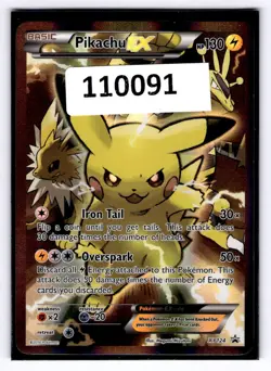 (110091) PIKACHU EX XY124 Black Star Holofoil Promo Card RED & BLUE COLLECTION - Image 1